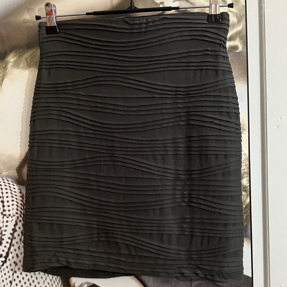 Elegant charcoal Textured Skirt XS